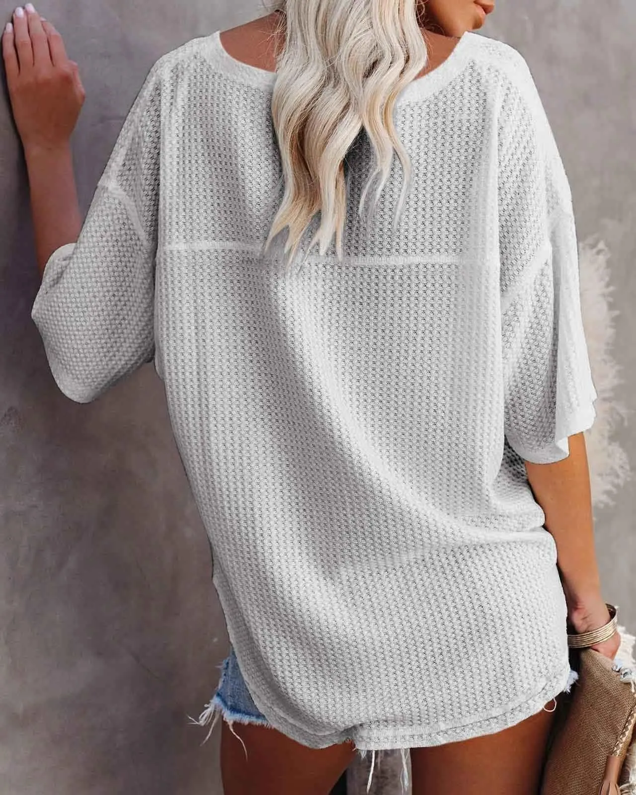 Stunncal V-Neck Dolman Sleeve Top
