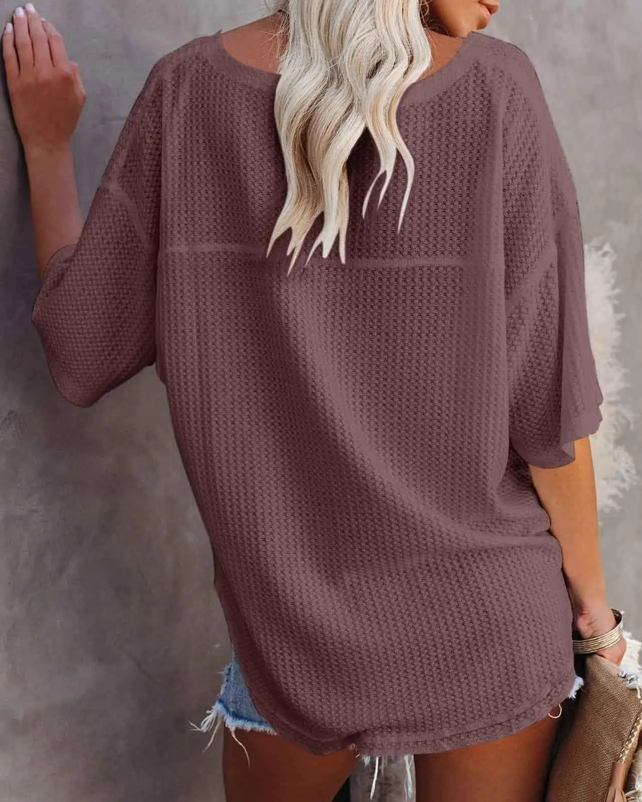 Stunncal V-Neck Dolman Sleeve Top