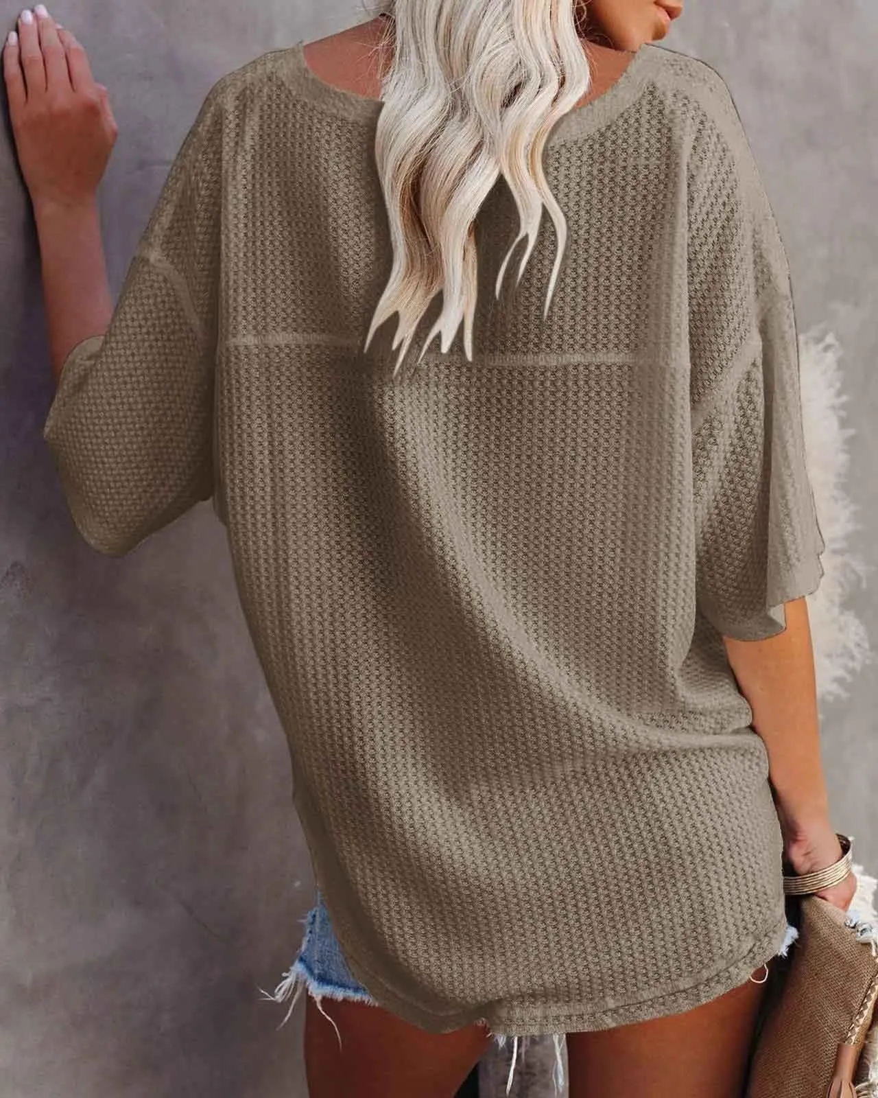 Stunncal V-Neck Dolman Sleeve Top