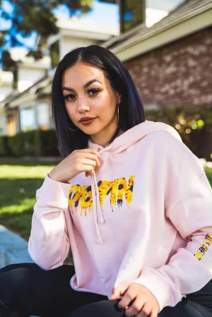 Sunflower Drippin | Blush Crop Top Hoodie