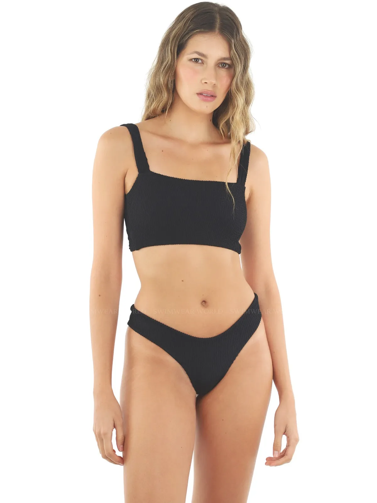 Textured Wave Black Joee-Textured Wave Black Paramount Bikini ::RET