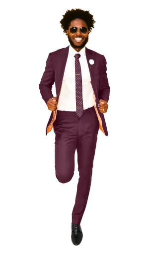 The Regal Burgundy Suit