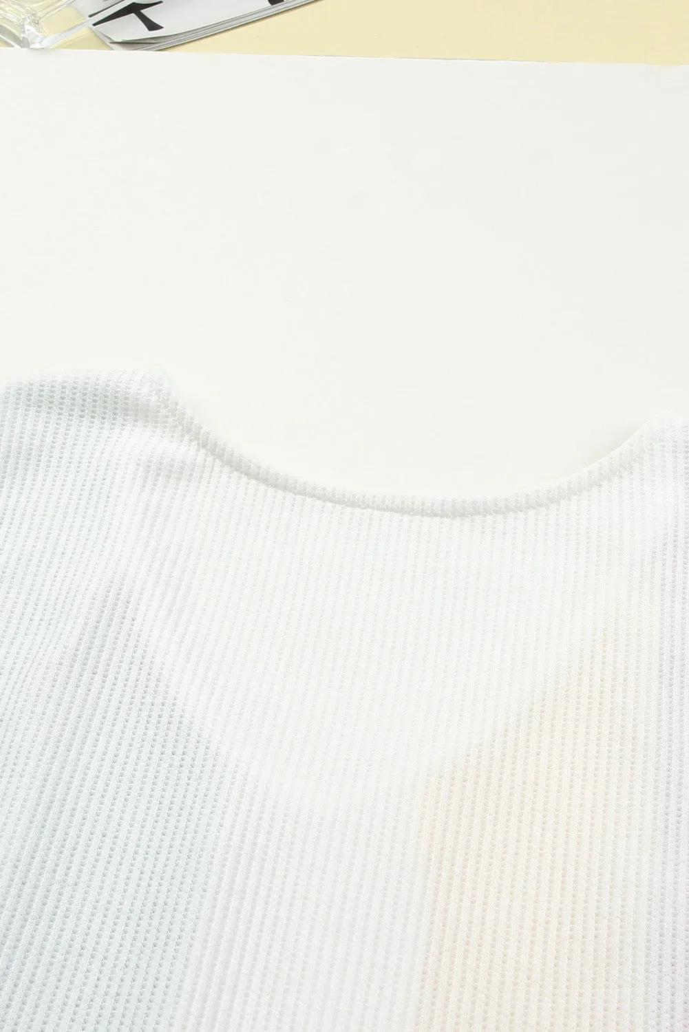 V-Neck Waffle Knit Tank Top