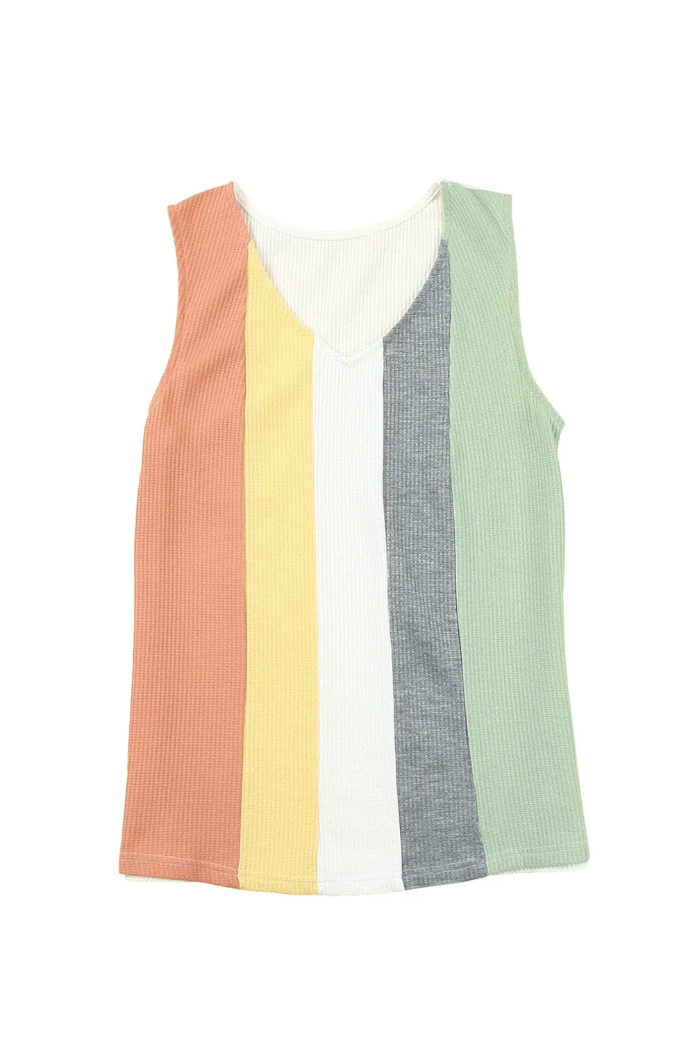 V-Neck Waffle Knit Tank Top