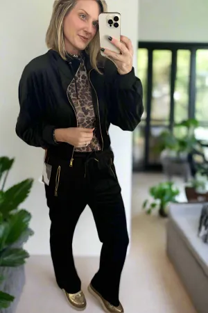 Velour Zip Sweatshirt