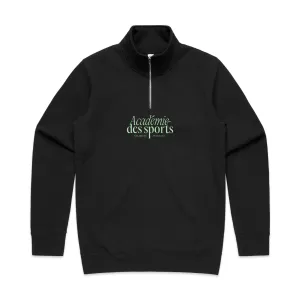 Vice 84 'Académie Des Sports Script' 1/4 Zip Sweater - Black