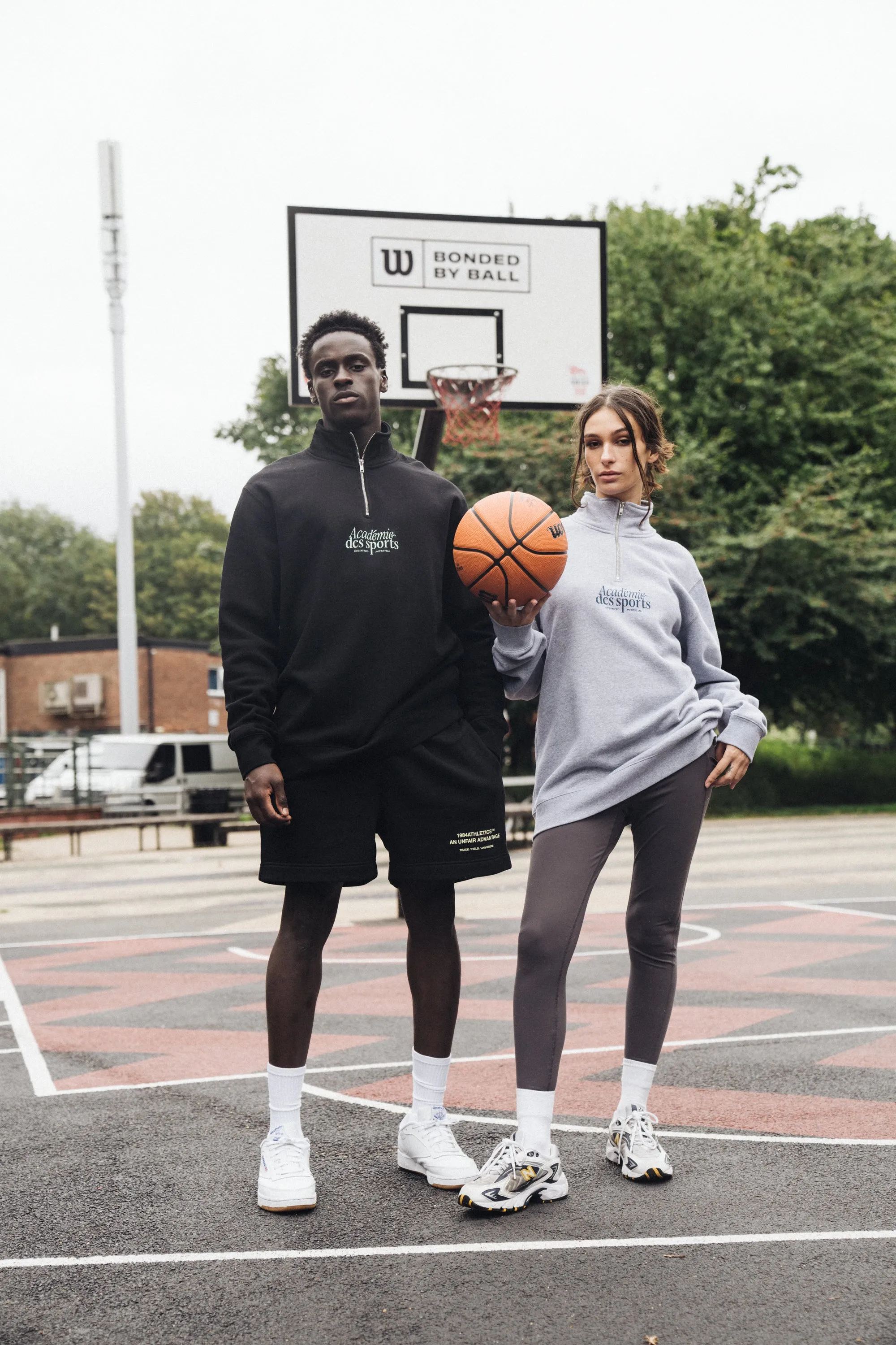 Vice 84 'Académie Des Sports Script' 1/4 Zip Sweater - Black
