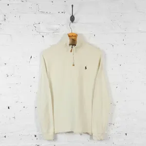 Vintage Ralph Lauren 1/4 Zip Sweatshirt - Cream - S