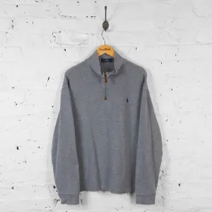 Vintage Ralph Lauren 1/4 Zip  Sweatshirt - Grey - L