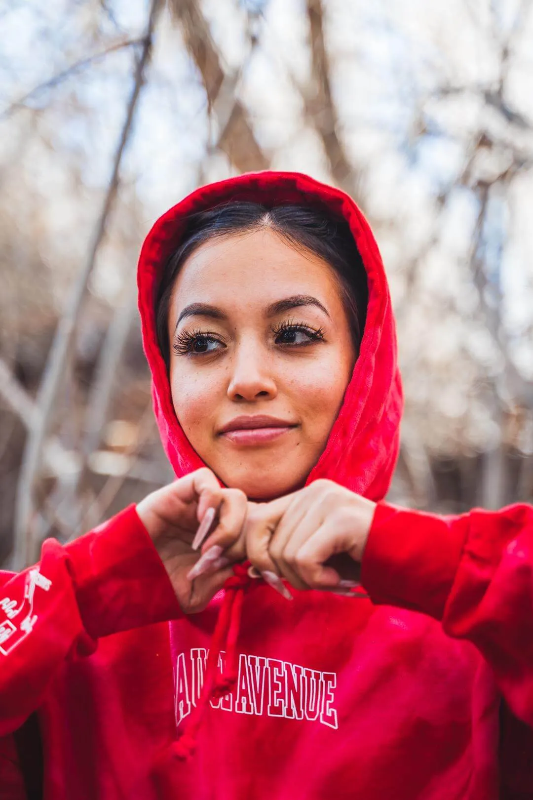 White Outline SA Curve | RedMill Hoodie (Outline Checkered Drippin Sleeve)