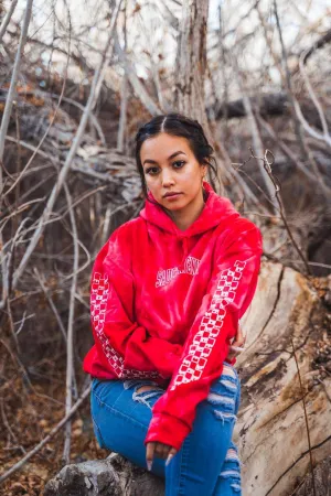 White Outline SA Curve | RedMill Hoodie (Outline Checkered Drippin Sleeve)