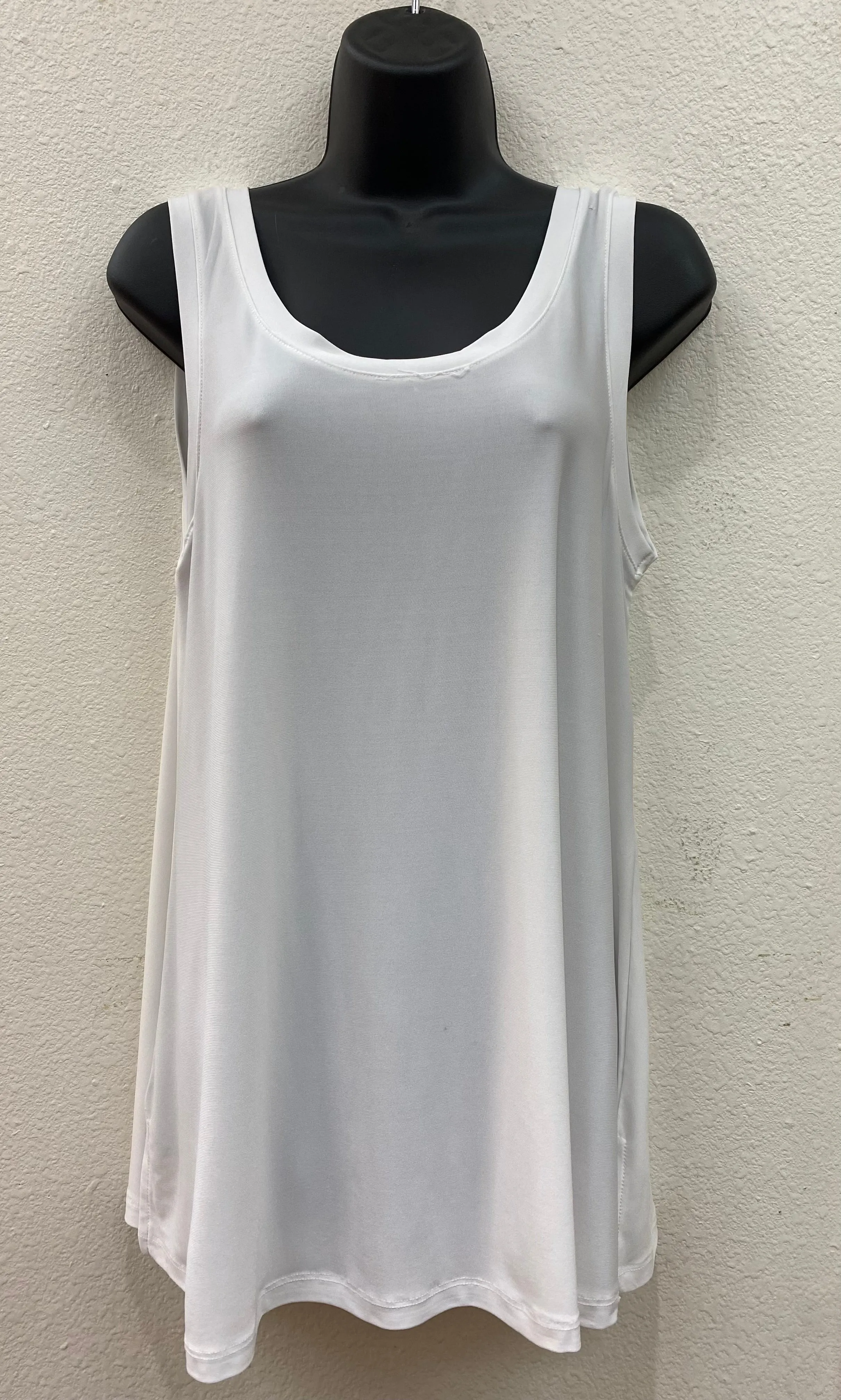 White V-Neck to Round Neck Reversible Tank Top