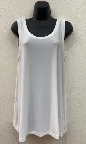 White V-Neck to Round Neck Reversible Tank Top