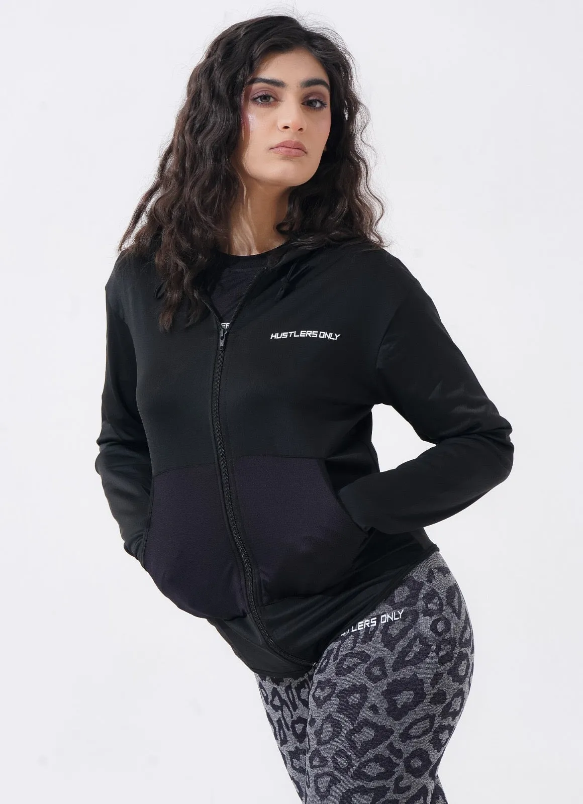 Women Sleek Hoodie - Black