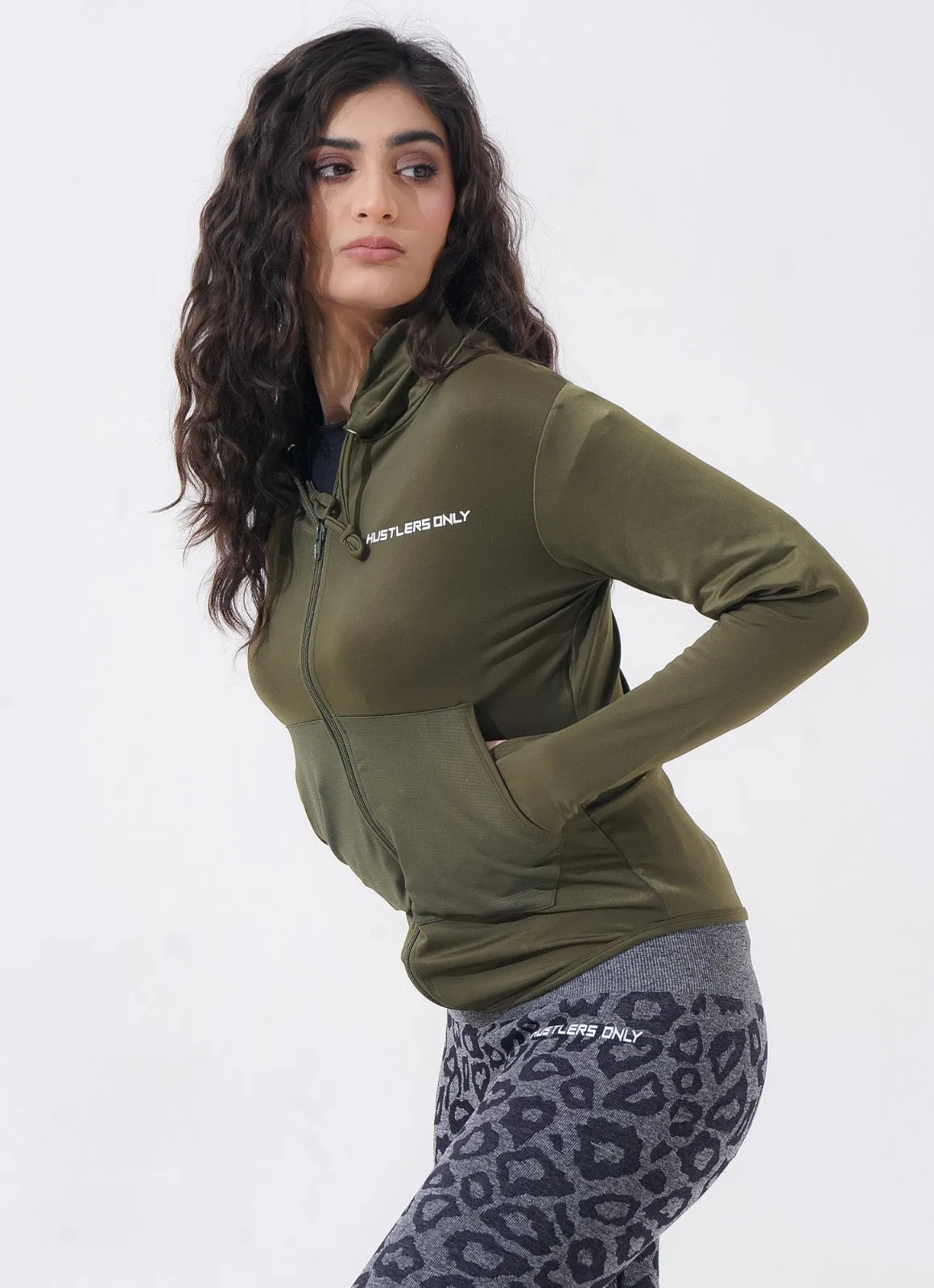 Women Sleek Hoodie - Olive
