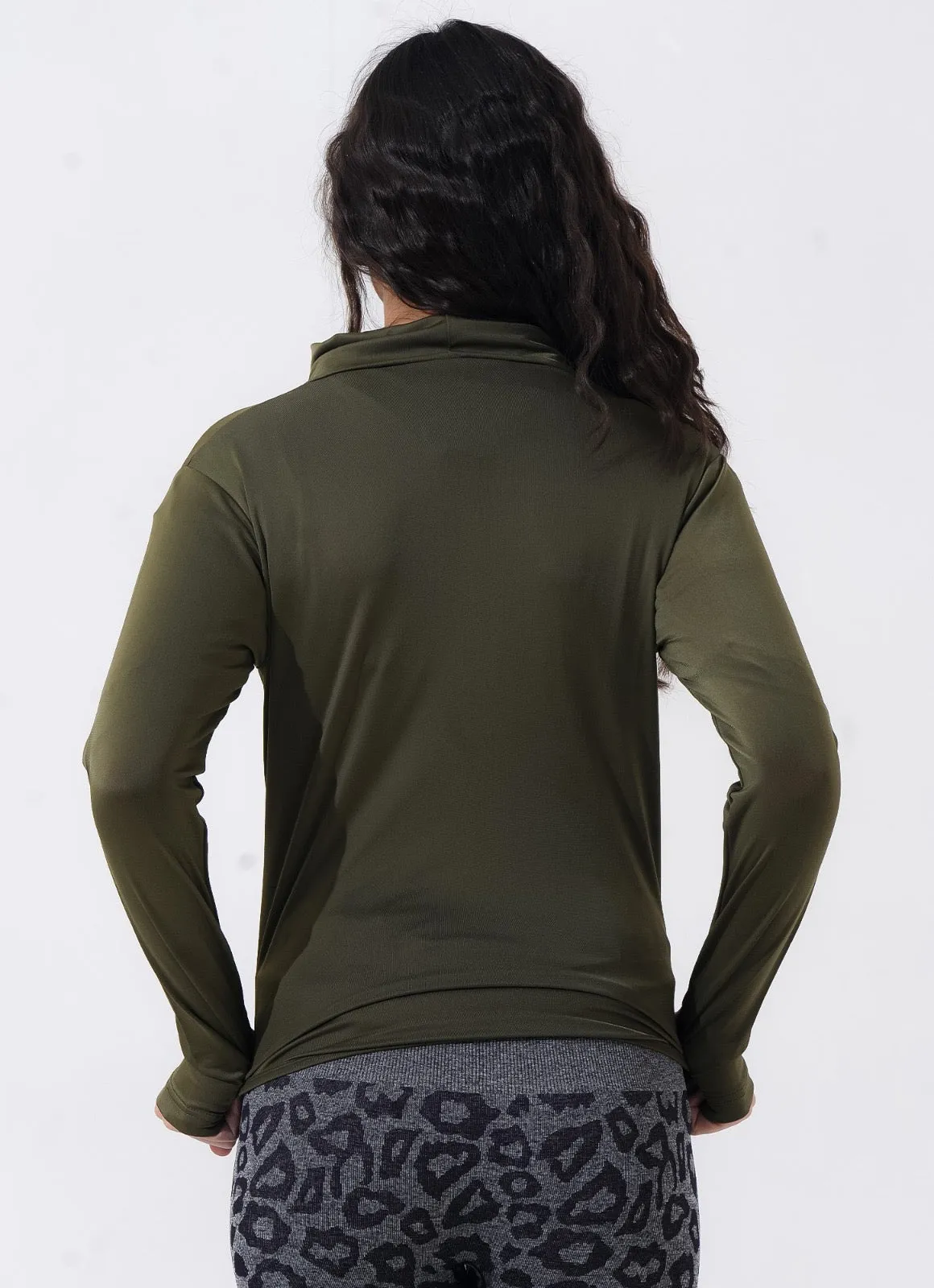 Women Sleek Hoodie - Olive