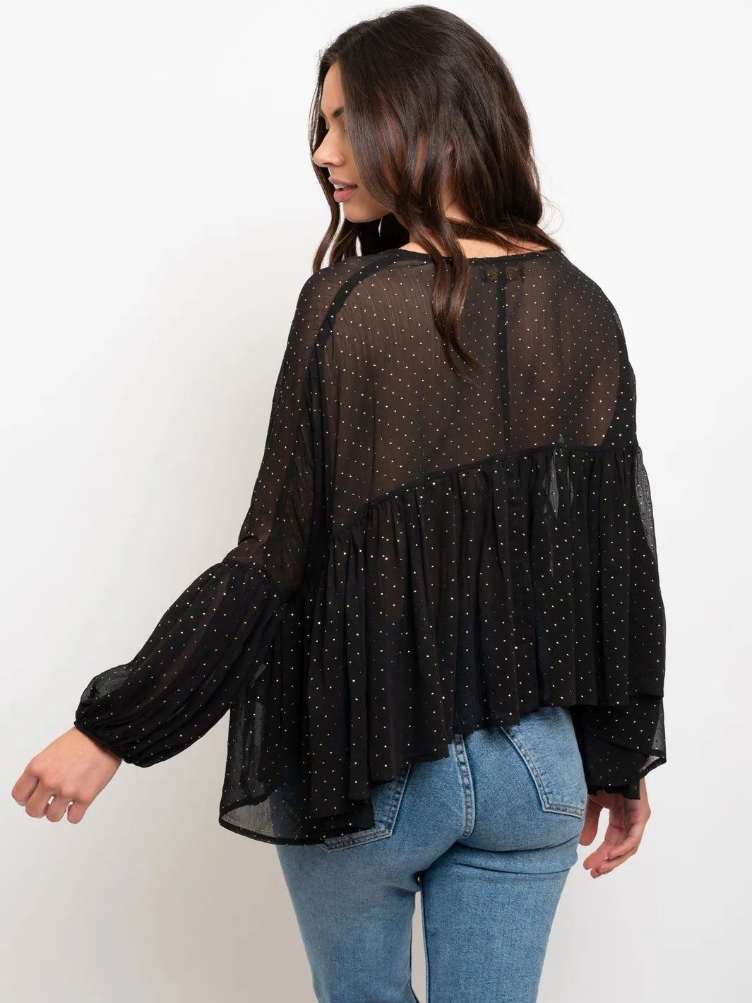 WOMEN'S LONG DRAPE SLEEVES TOP