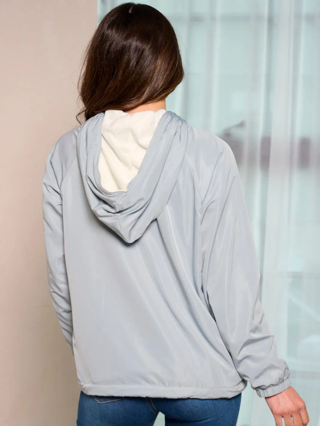 WOMEN'S LONG SLEEVE POCKETS ZIP UP HOODED JACKET
