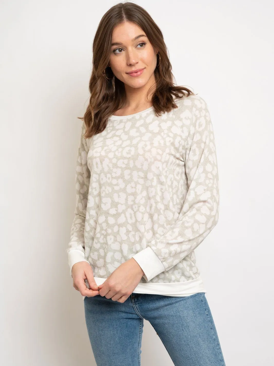 WOMEN'S LONG SLEEVE PRINT TOP
