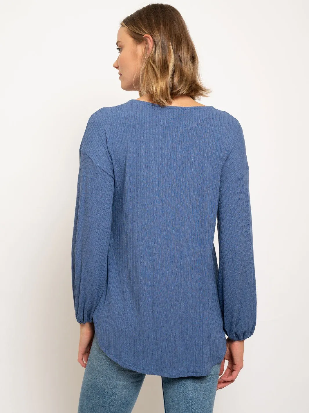 WOMEN'S LONG SLEEVE V-NECK WRAP TOP