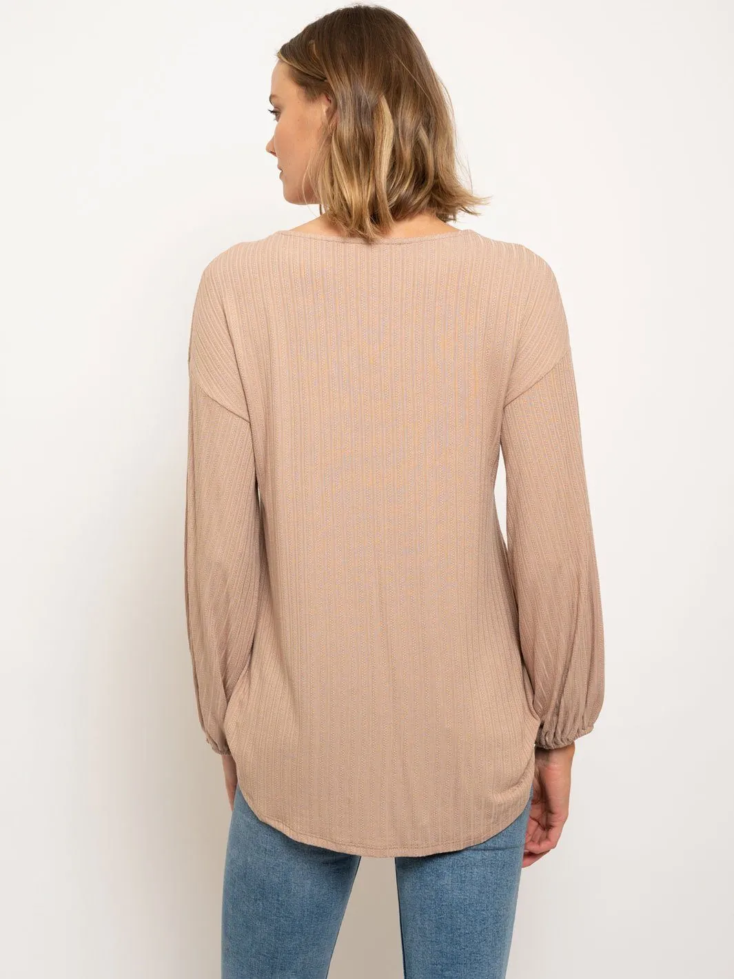 WOMEN'S LONG SLEEVE V-NECK WRAP TOP