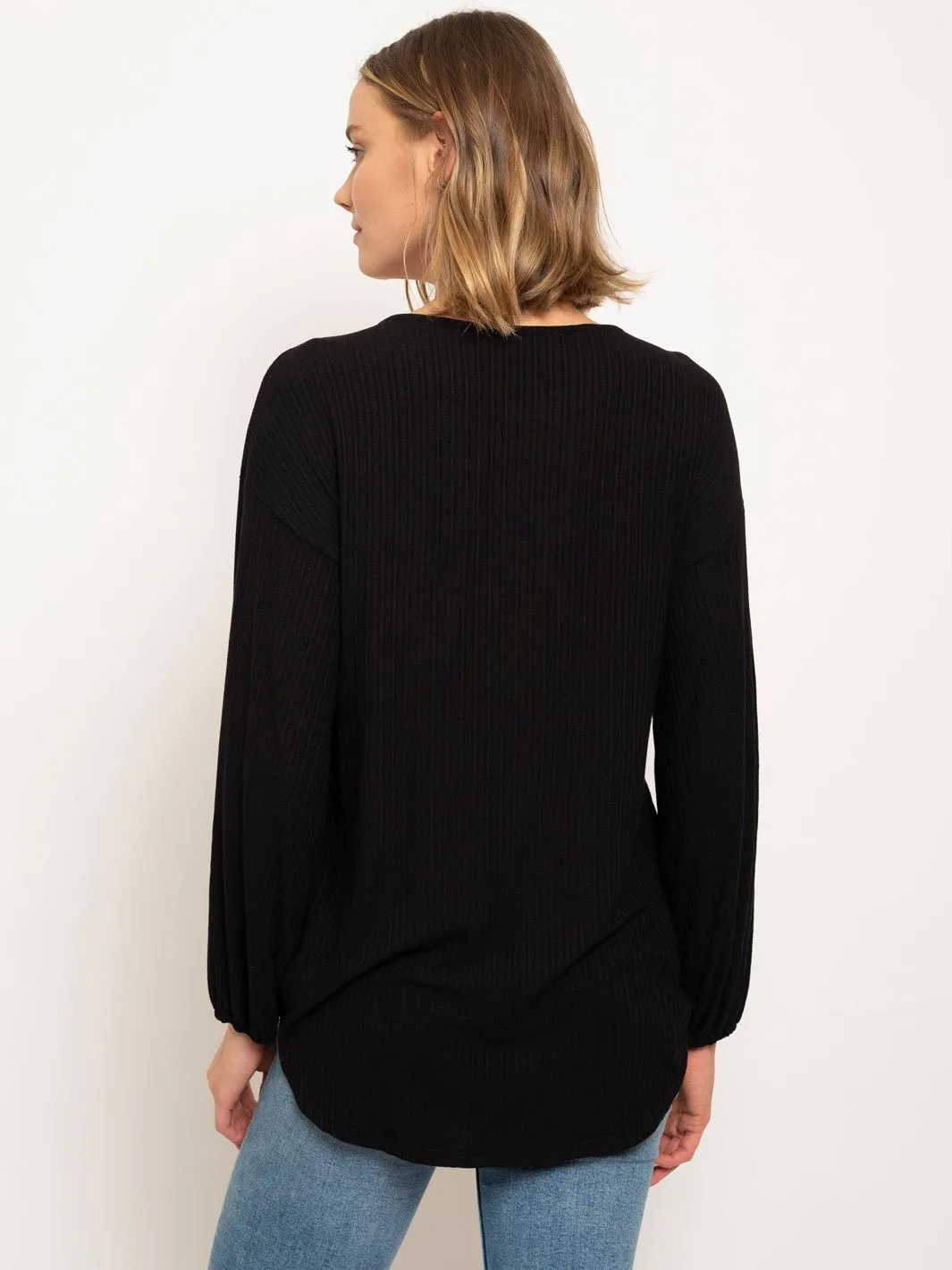 WOMEN'S LONG SLEEVE V-NECK WRAP TOP