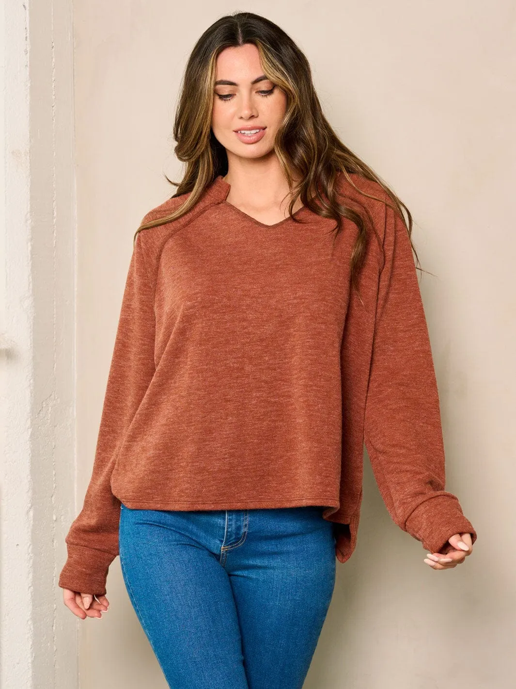 WOMEN'S LONG SLEEVES LOOSE FIT TOP