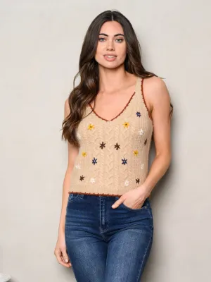 WOMEN'S SLEEVELESS V-NECK FLORAL TANK TOP
