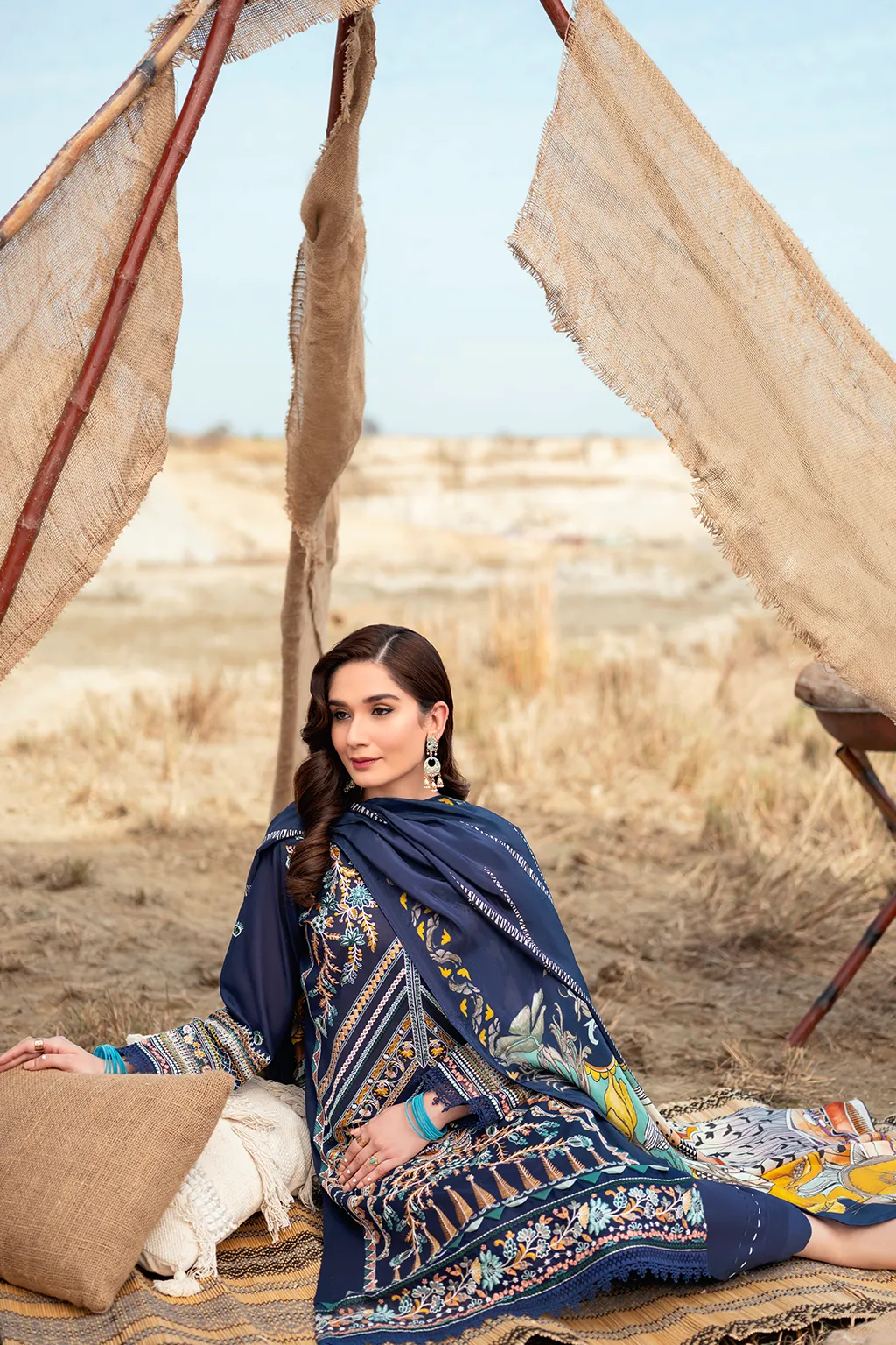 Y-608  |  Ramsha Riwayat Luxury Lawn Vol 7 Collection | Unstitched Lawn Embroidered Suits