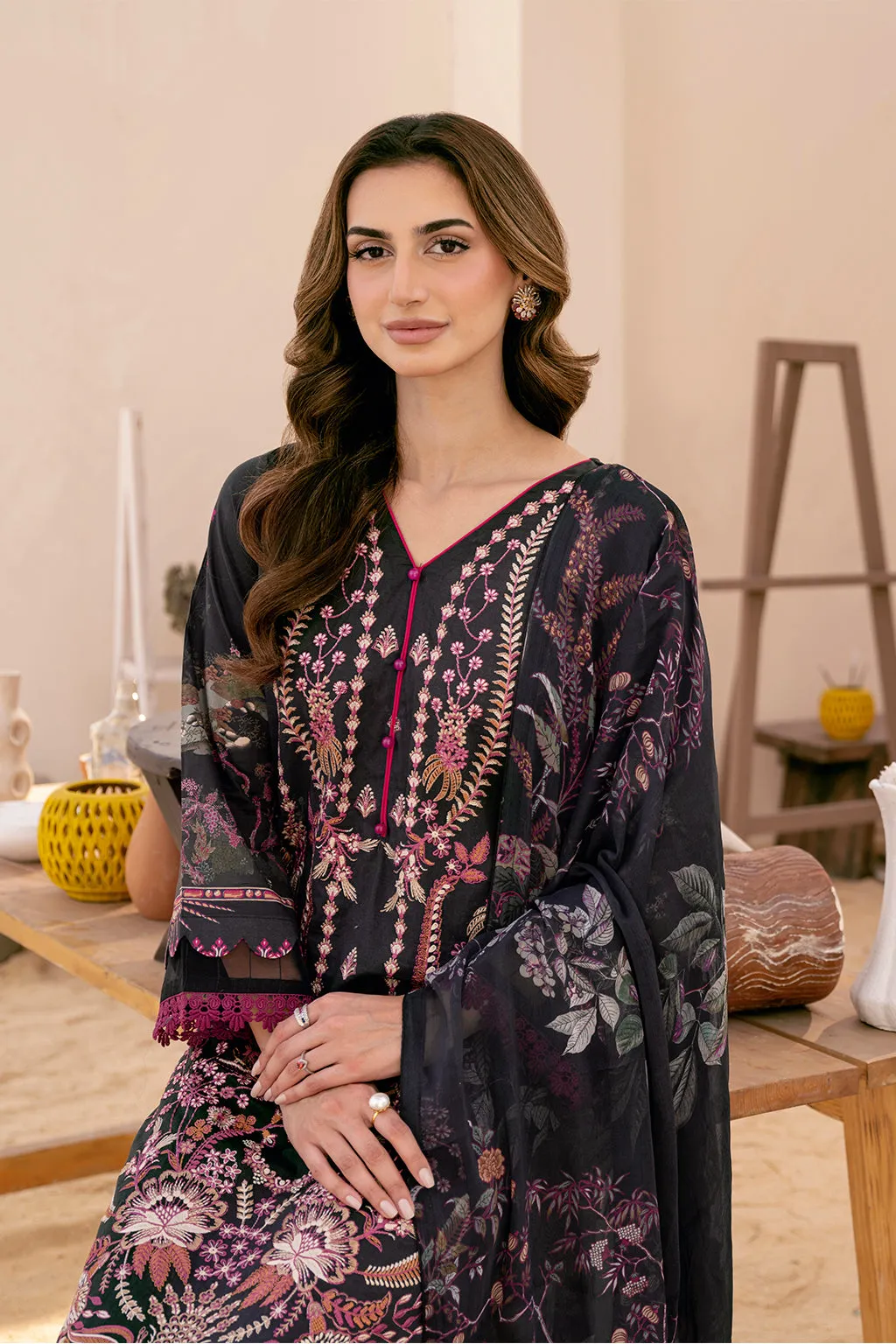 Y-703 |  Ramsha Riwayat Luxury Lawn Vol 7 Collection | Unstitched Lawn Embroidered Suits