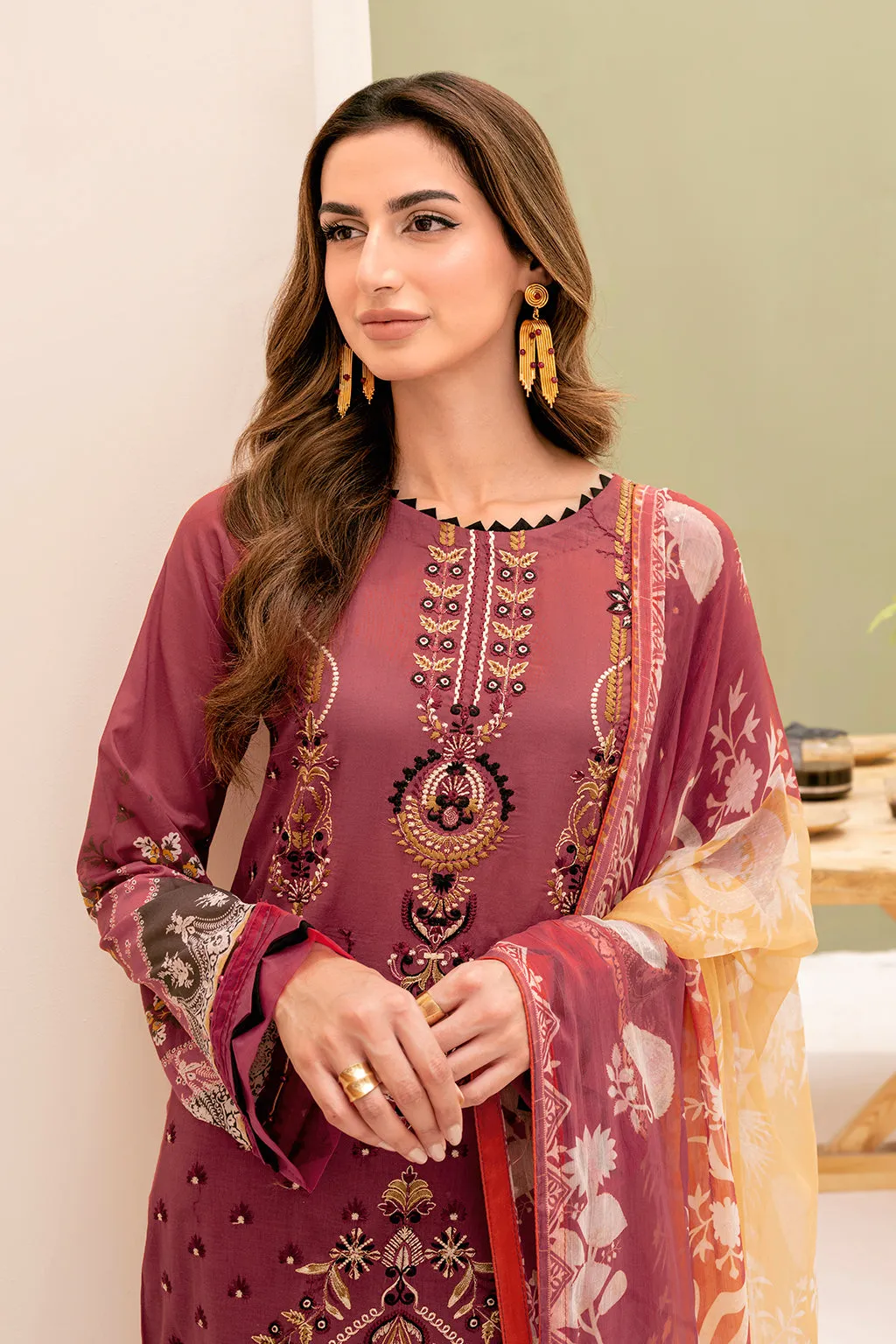Y-708 |  Ramsha Riwayat Luxury Lawn Vol 7 Collection | Unstitched Lawn Embroidered Suits