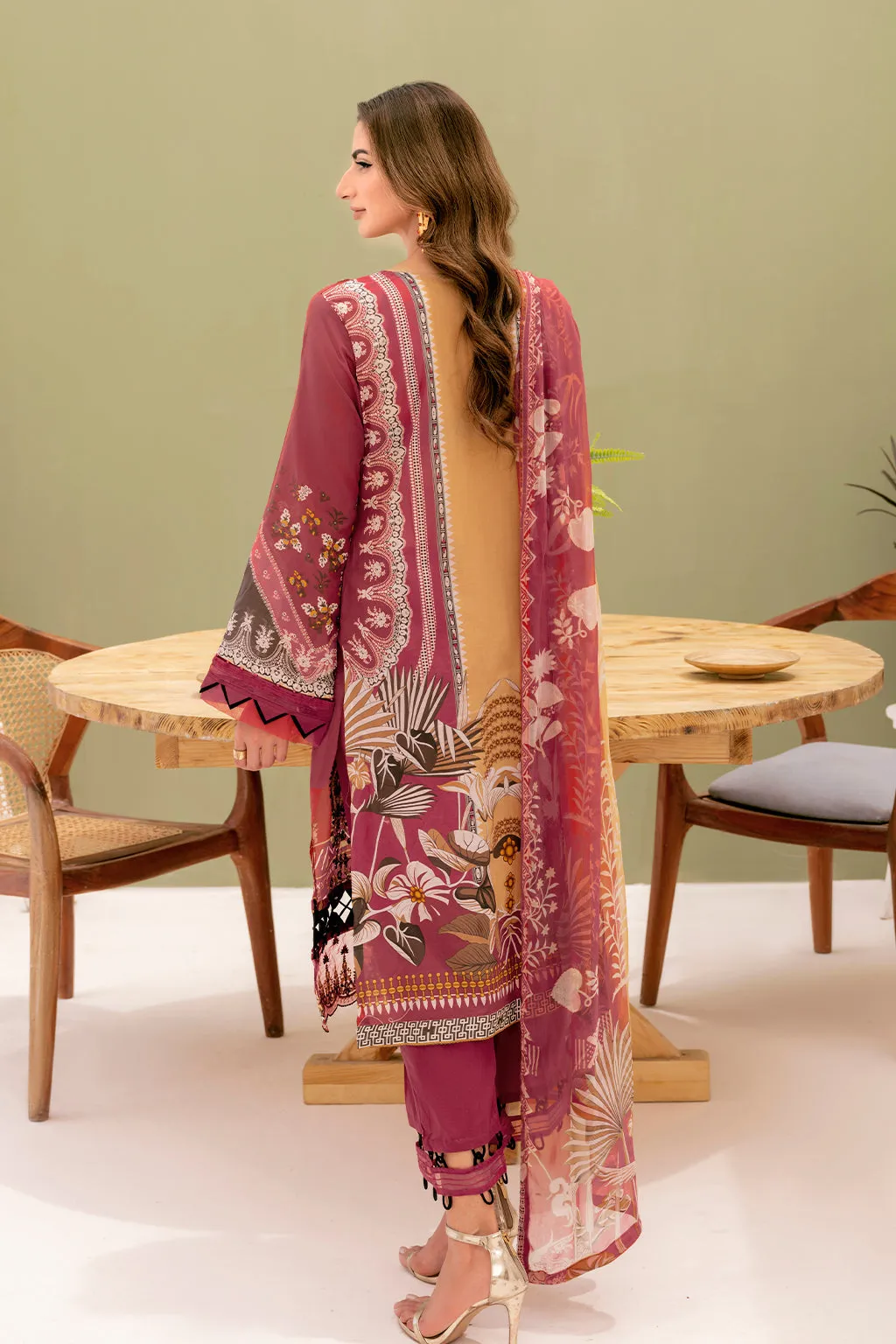 Y-708 |  Ramsha Riwayat Luxury Lawn Vol 7 Collection | Unstitched Lawn Embroidered Suits