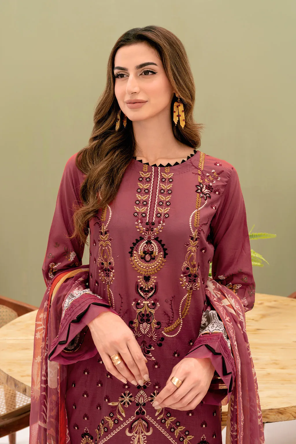 Y-708 |  Ramsha Riwayat Luxury Lawn Vol 7 Collection | Unstitched Lawn Embroidered Suits