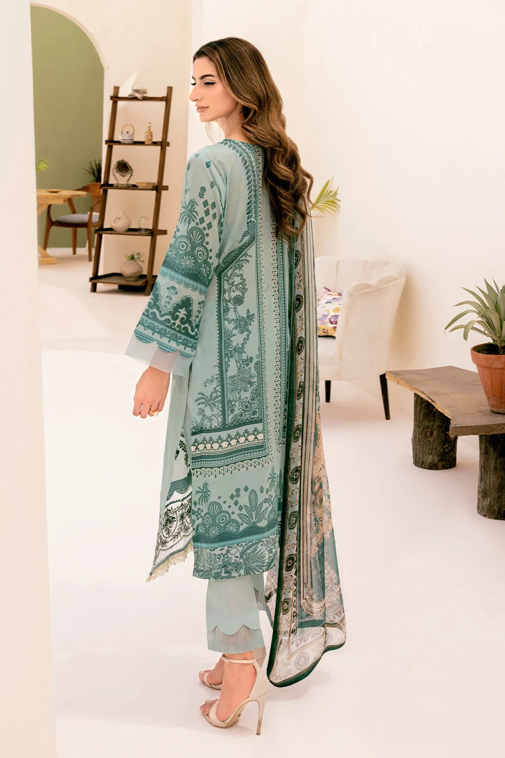Y-709 |  Ramsha Riwayat Luxury Lawn Vol 7 Collection | Unstitched Lawn Embroidered Suits