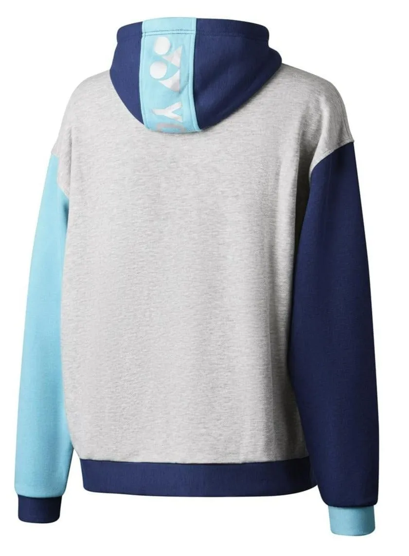 Yonex YHD123 Unisex Badminton Hoodie - Grey / Navy / Sky